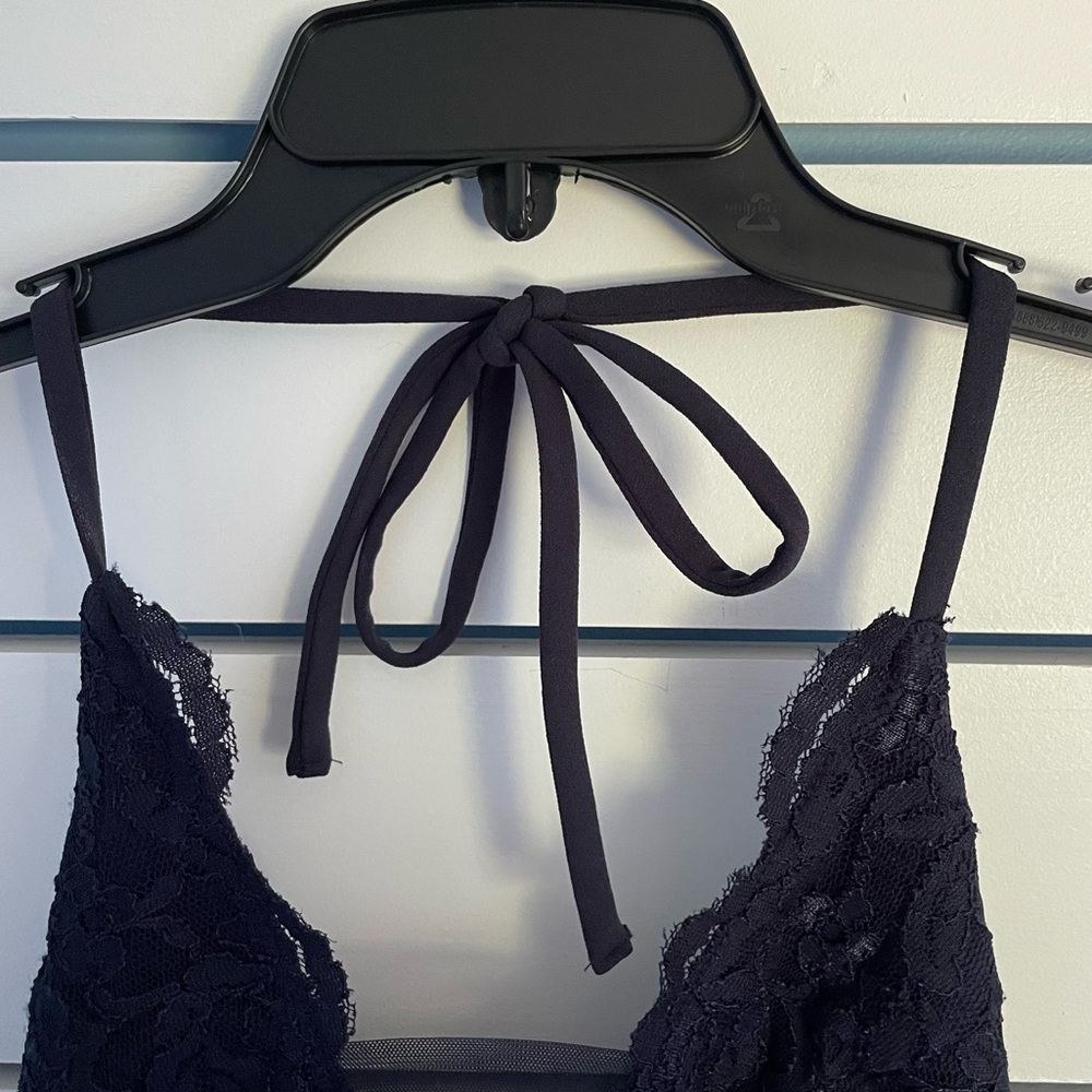 Small navy backless floral mini dress - Picture 7 of 8